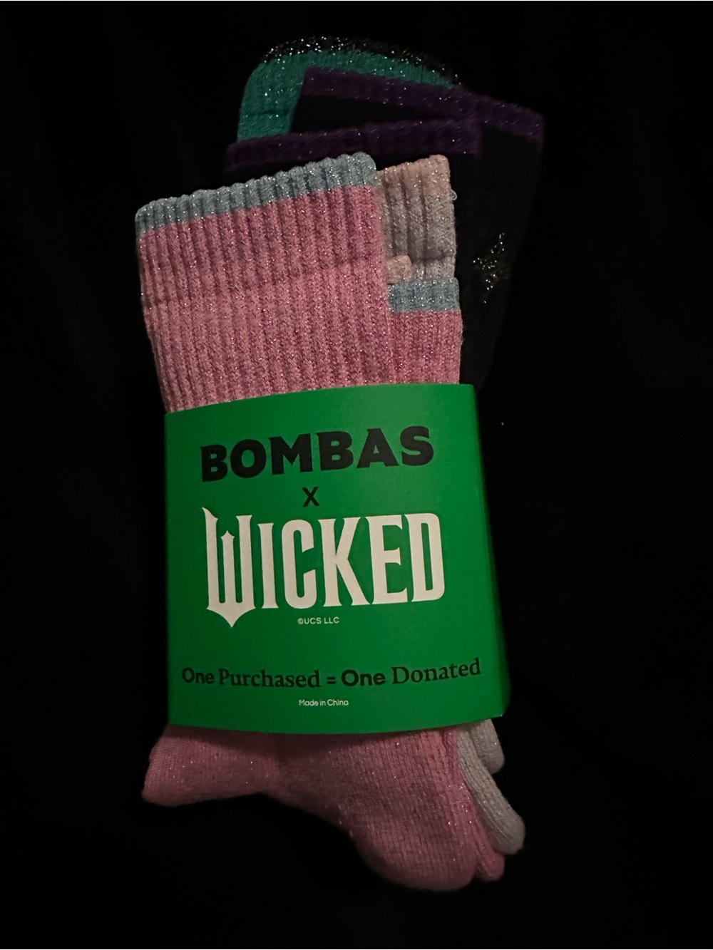 Bombas Youth Crew Socks - Pink, Purple, Green & Black Multi-Pack